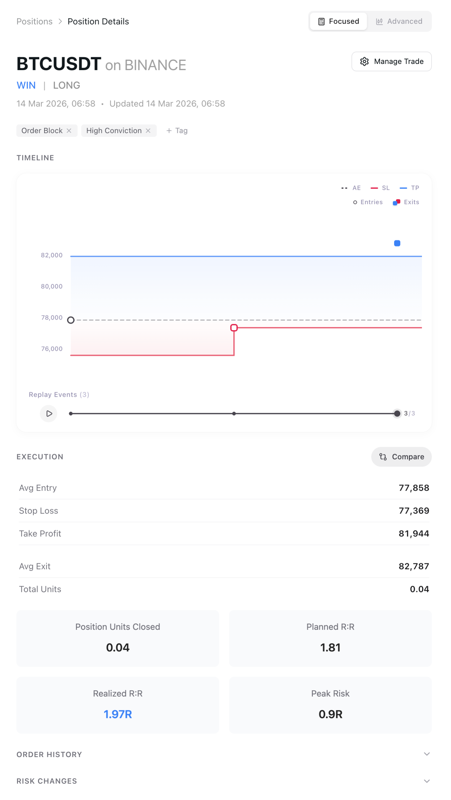 RiskReward Pro Every move. One timeline.